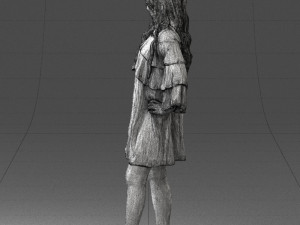 woman in dark green short dress 0378 3d print ready 3D Print Model