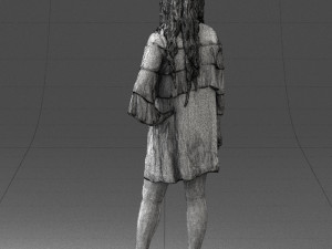 woman in dark green short dress 0378 3d print ready 3D Print Model
