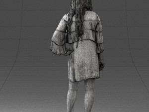 woman in dark green short dress 0378 3d print ready 3D Print Model