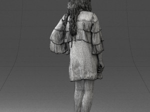 woman in dark green short dress 0378 3d print ready 3D Print Model