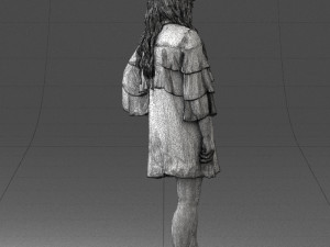 woman in dark green short dress 0378 3d print ready 3D Print Model