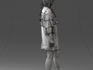 woman in dark green short dress 0378 3d print ready 3D Print Model