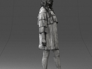woman in dark green short dress 0378 3d print ready 3D Print Model