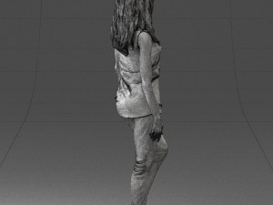 girl in black leggings 0376 Model 3D