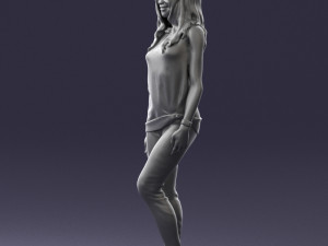 girl in black leggings 0376 3d print ready 3Dプリントモデル