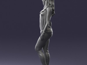 girl in black leggings 0376 3d print ready 3Dプリントモデル