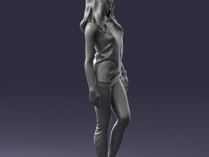 girl in black leggings 0376 3d print ready 3Dプリントモデル