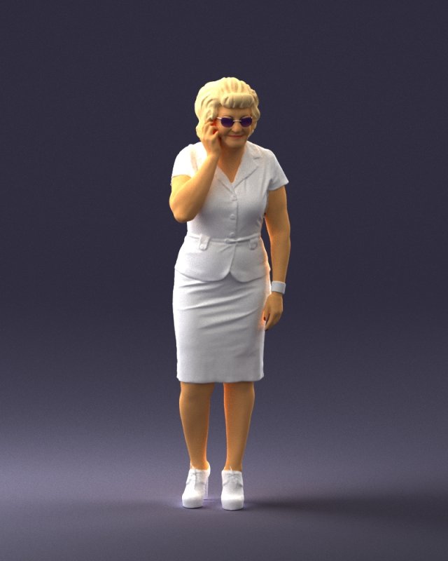 grandmother in white suit 0373 3d print ready 3D-Modell .c4d .max .obj .3ds .fbx .stl .blend 