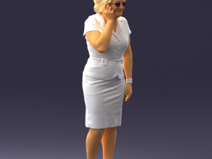 grandmother in white suit 0373 3d print ready Model do druku 3D