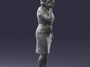 grandmother in white suit 0373 3d print ready Model do druku 3D