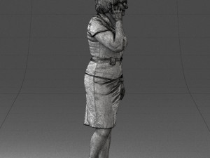 grandmother in white suit 0373 3d print ready Model do druku 3D