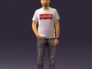 man in red converse and hat 0406 Modèle 3D