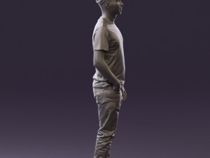 man in red converse and hat 0406 Modèle 3D