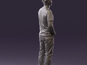 man in red converse and hat 0406 Modèle 3D