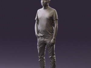 man in red converse and hat 0406 Modèle 3D