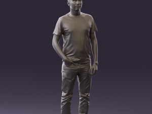 man in red converse and hat 0406 Modèle 3D