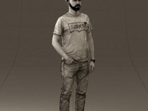 man in red converse and hat 0406 Modèle 3D
