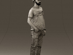 man in red converse and hat 0406 Modèle 3D
