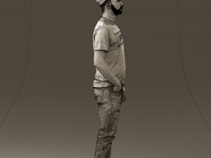 man in red converse and hat 0406 Modèle 3D