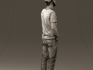 man in red converse and hat 0406 Modèle 3D