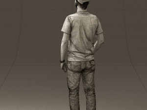 man in red converse and hat 0406 Modèle 3D