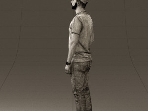 man in red converse and hat 0406 Modèle 3D