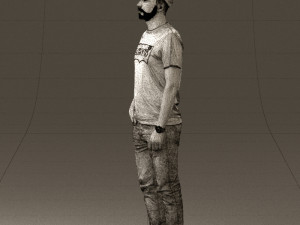 man in red converse and hat 0406 Modèle 3D