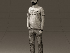man in red converse and hat 0406 Modèle 3D