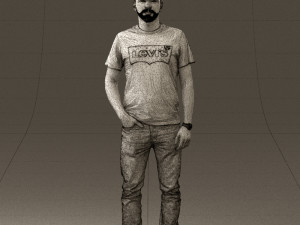 man in red converse and hat 0406 Modèle 3D
