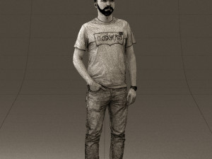 man in red converse and hat 0406 Modèle 3D