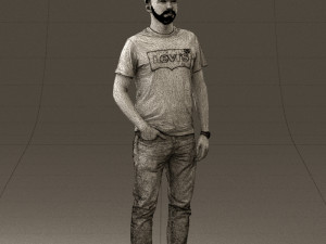 man in red converse and hat 0406 Modèle 3D
