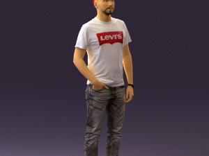man in red converse and hat 0406 3d print ready 3D प्रिंट मॉडल