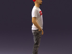 man in red converse and hat 0406 3d print ready 3D प्रिंट मॉडल
