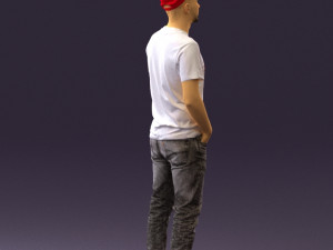man in red converse and hat 0406 3d print ready 3D प्रिंट मॉडल