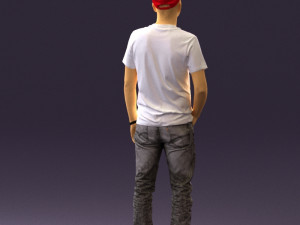 man in red converse and hat 0406 3d print ready 3D प्रिंट मॉडल