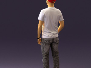 man in red converse and hat 0406 3d print ready 3D प्रिंट मॉडल