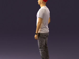 man in red converse and hat 0406 3d print ready 3D प्रिंट मॉडल