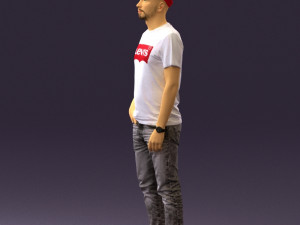 man in red converse and hat 0406 3d print ready 3D प्रिंट मॉडल