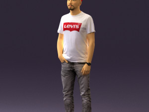 man in red converse and hat 0406 3d print ready 3D प्रिंट मॉडल