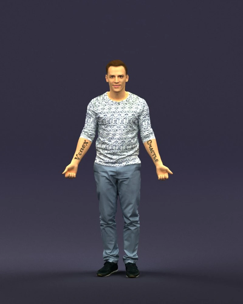 metal pants man 0401 3D Model .c4d .max .obj .3ds .fbx .stl .blend 