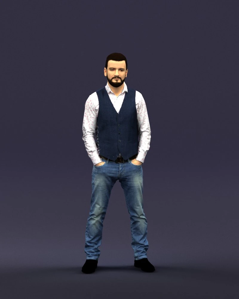 hands in pockets man 0398 3D Model .c4d .max .obj .3ds .fbx .stl .blend 