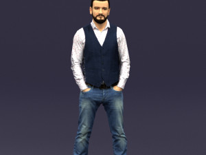hands in pockets man 0398 3D Model