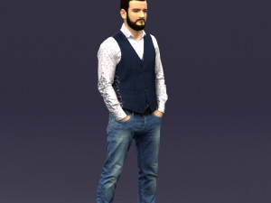 hands in pockets man 0398 3D Model