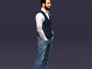 hands in pockets man 0398 3D Model