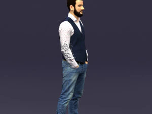 hands in pockets man 0398 3D Model