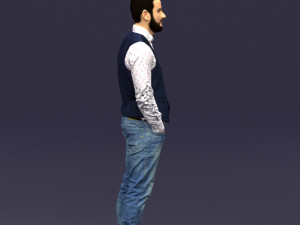 hands in pockets man 0398 3D Model