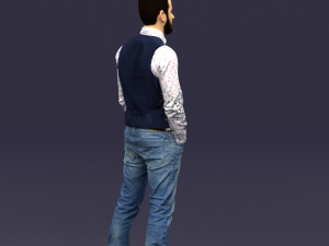 hands in pockets man 0398 3D Model