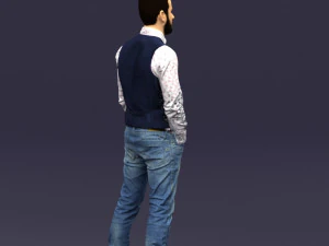 hands in pockets man 0398 3D Model