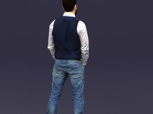 hands in pockets man 0398 3D Model