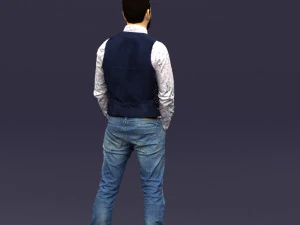 hands in pockets man 0398 3D Model